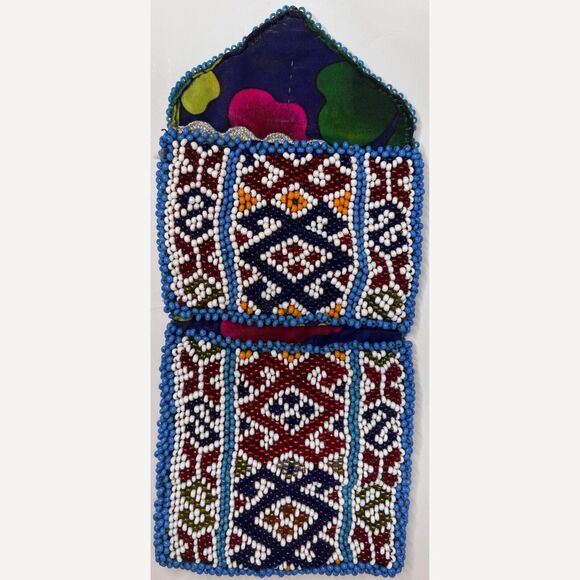 VINTAGE Handmade BEADED Foldover Wallet - Picture 3 of 7